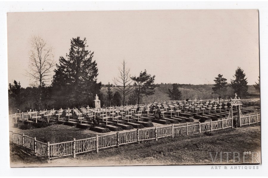 photography, World War I, German troops, burial place, Latvia, Germany, beginning of 20th cent., 13.5x8.5 cm
