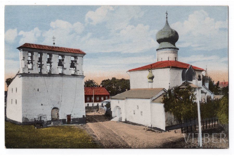 atklātne, Pleskava, Paromo-Uspenskas baznīca, Krievijas impērija, 20. gs. sākums, 13.8x8.8 cm