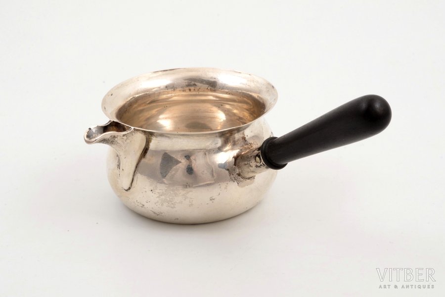 sauce-boat, silver, 925 standard, total weight of item 61.95 g, wood, 12 x 7.5 x 6 cm, George Nathan & Ridley Hayes, 1896, Chester, Great Britain, import hallmark of Finland