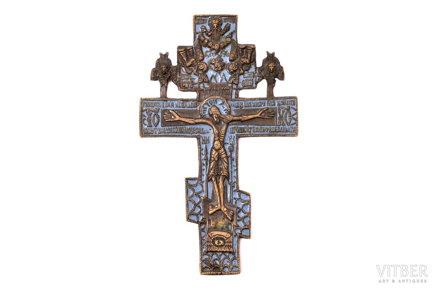 cross, The Crucifixion of Christ, copper alloy, 1-color enamel, Russia, the beginning of the 19th cent., 15.1 x 9.2 x 0.5 cm, 116.8 g.