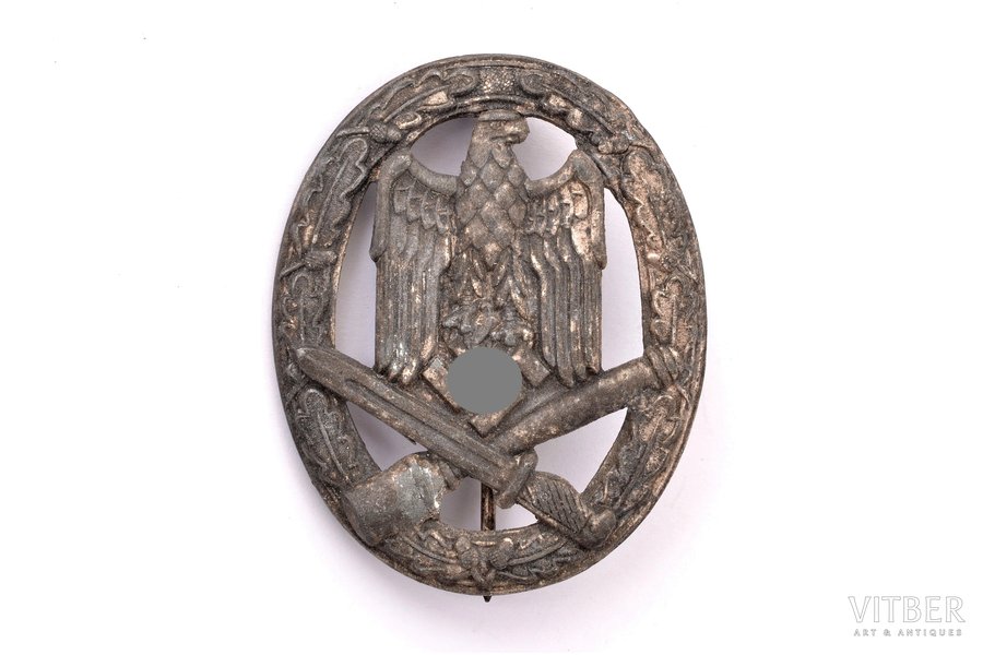 badge, document, General Assault Badge, Third Reich, Germany, 30-40ies of 20th cent., 53.35 x 42.78 mm, 16.12 g