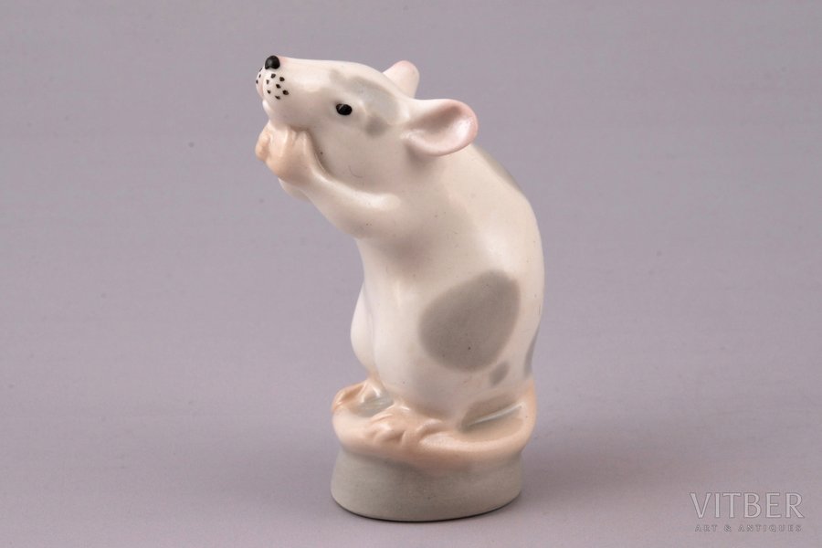 figurine, Mouse, porcelain, Russian Federation, LFZ - Lomonosov porcelain factory, the 21st cent., 6.9 cm