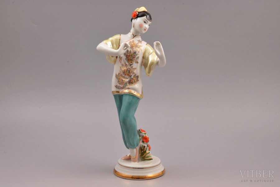 figurine, Dancing Chinese Girl, porcelain, USSR, Dmitrov Porcelain Factory (Verbilki), molder - O.Artamonova, the 50-60ies of 20th cent., 27.5 cm