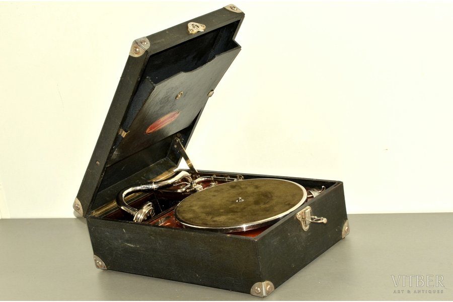 gramophone, "Piccadilly", manufactured by J.A. Gustafson, Germany, the 30ties of 20th cent., mechanism in working order