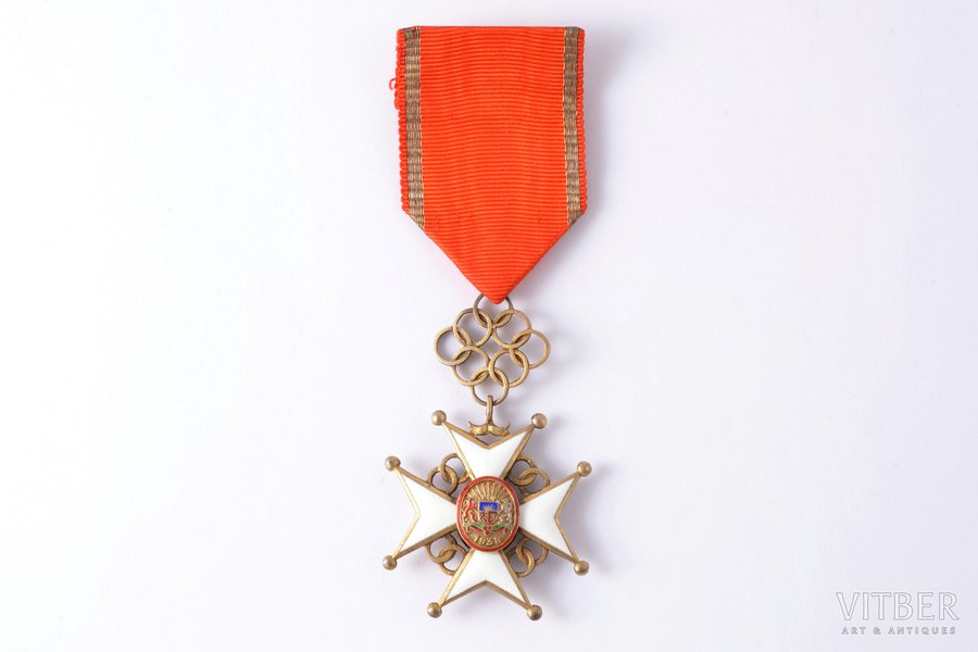 ordenis, Atzinības Krusts, 5. pakāpe, sudrabs, emalja, 875 prove, Latvija, 1938-1940 g.