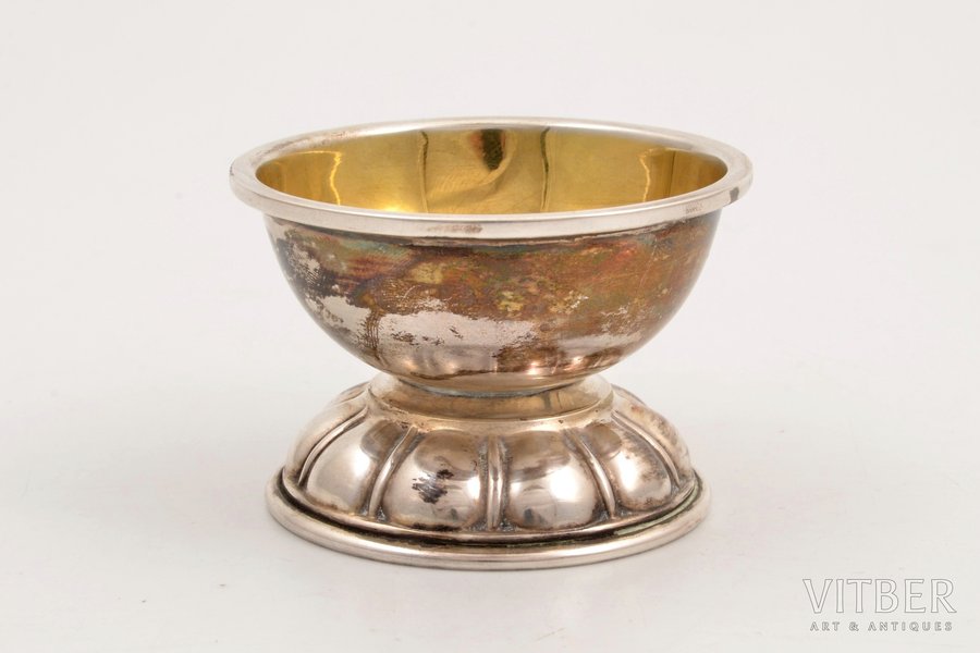 saltcellar, silver, 830s standard, 47.20 g, gilding, h 5.4 cm, Carl M. Cohr, the middle of the 20th cent., Denmark