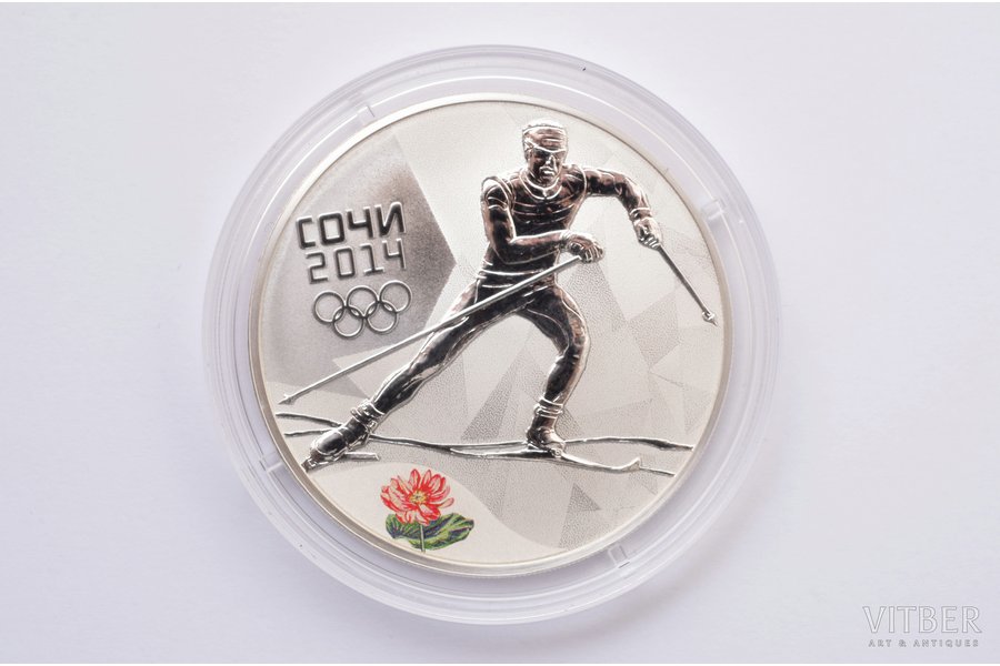 3 rubles, 2014, Winter sports, Sochi, silver, 925 standard, Russian Federation, 31.1 g, Ø 39 mm, Proof