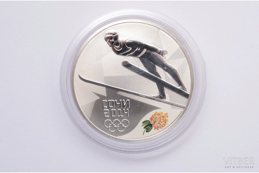 3 rubles, 2014, Winter sports, Sochi, silver, 925 standard, Russian Federation, 31.1 g, Ø 39 mm, Proof