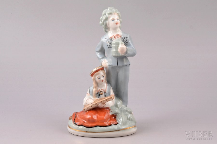 figurine, Līgo, porcelain, Riga (Latvia), USSR, Riga porcelain factory, molder - Ilga Vanaga, the 50-60ies of 20th cent., 13.5 cm, first grade