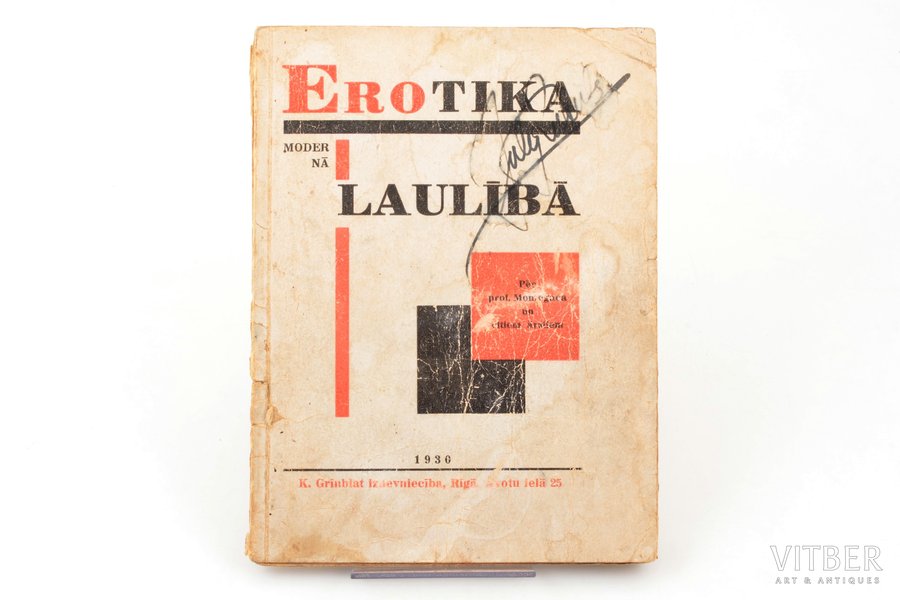 "Erotika modernā laulībā", Pēc prof. Montegaca un citiem ārstiem, 1930, K. Grīnblat izdevniecība, Riga, 64 pages, missing back cover, damaged last page, marks in text in some places, 18 x 13.5 cm