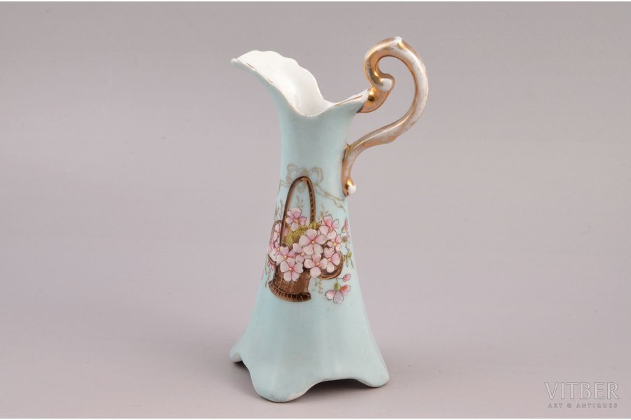 jug, porcelain, hand-painted, Germany, the border of the 19th and the 20th centuries, 16 cm
