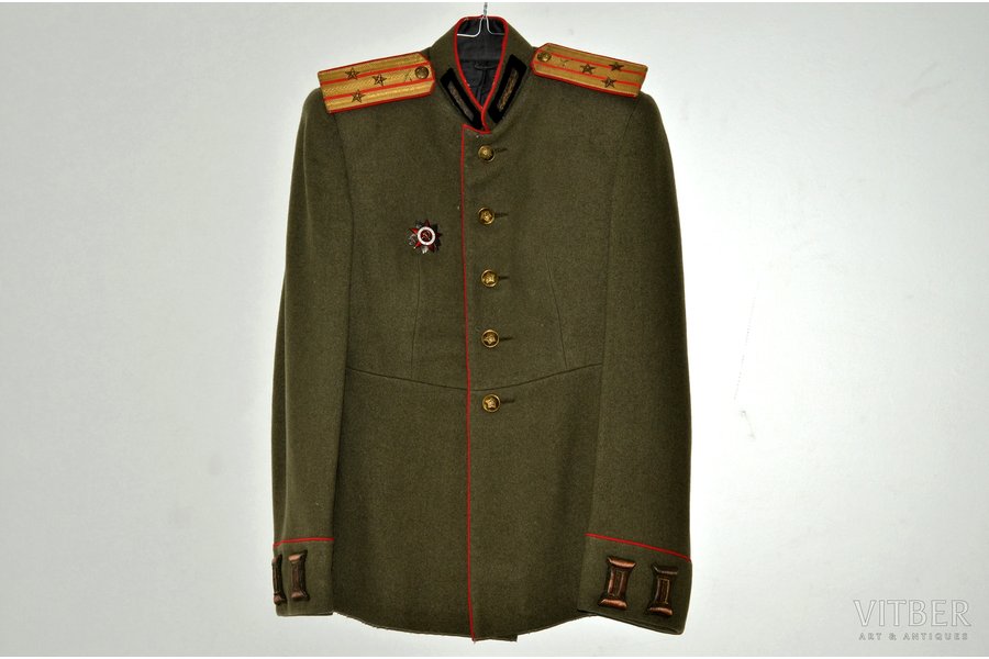 military uniform, ceremonial tunic of a Colonel of Artillery, model 1943-1946, USSR, the 40ies of 20th cent., with 2nd grade jubilee Order of the Great Patriotic War