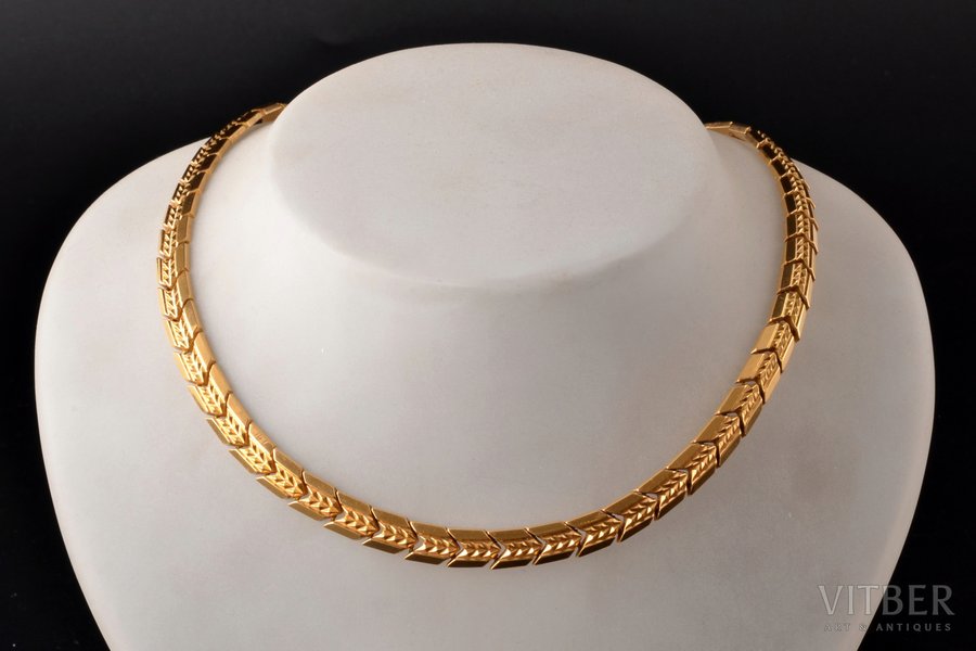 ожерелье, золото, 750 проба, 28.52 г., размер изделия 42.5 см, Италия