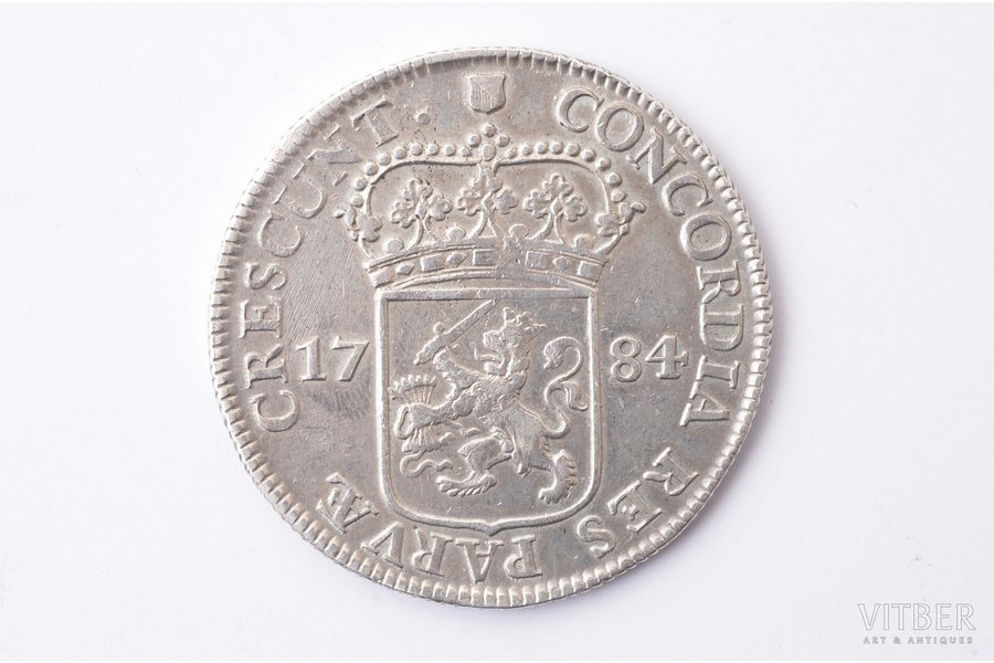 1 талер, 1784 г., серебро, Нидерланды, 28.08 г, Ø 41.5 мм, XF, VF