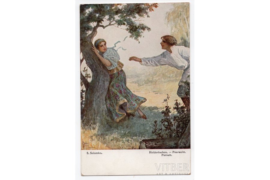 postcard, by artist Solomko, Russia, beginning of 20th cent., 13.8x8.8 cm