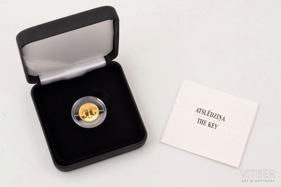 Latvia, 5 euro, 2021, The key, gold, Proof, fineness 999.9, 1.24 g, fine gold weight 1.239 g, KM# 217