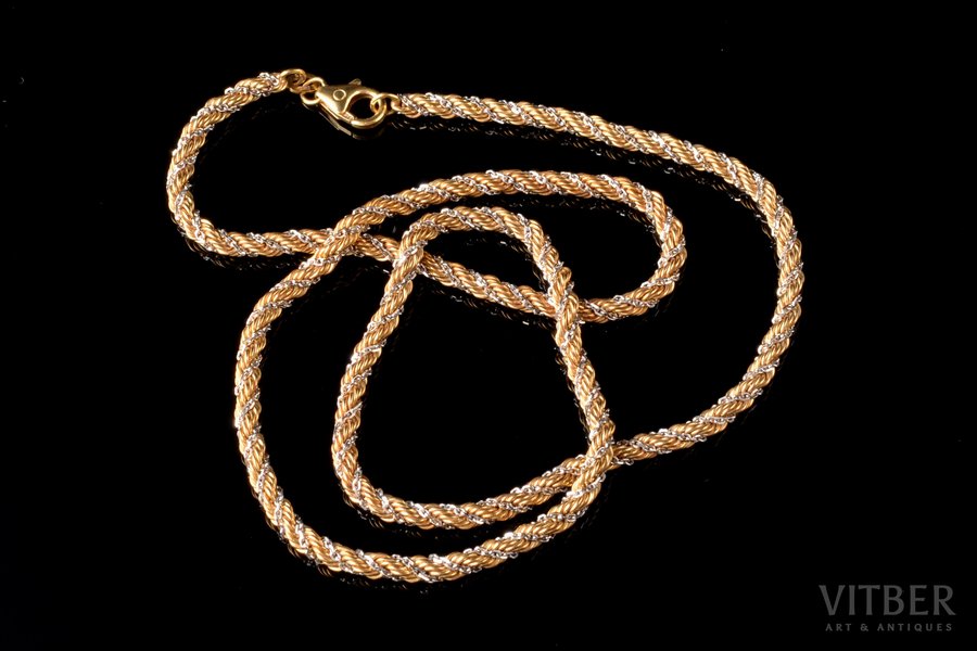 a necklace, gold, 585 standard, 11.430 g., length of the item 49 cm