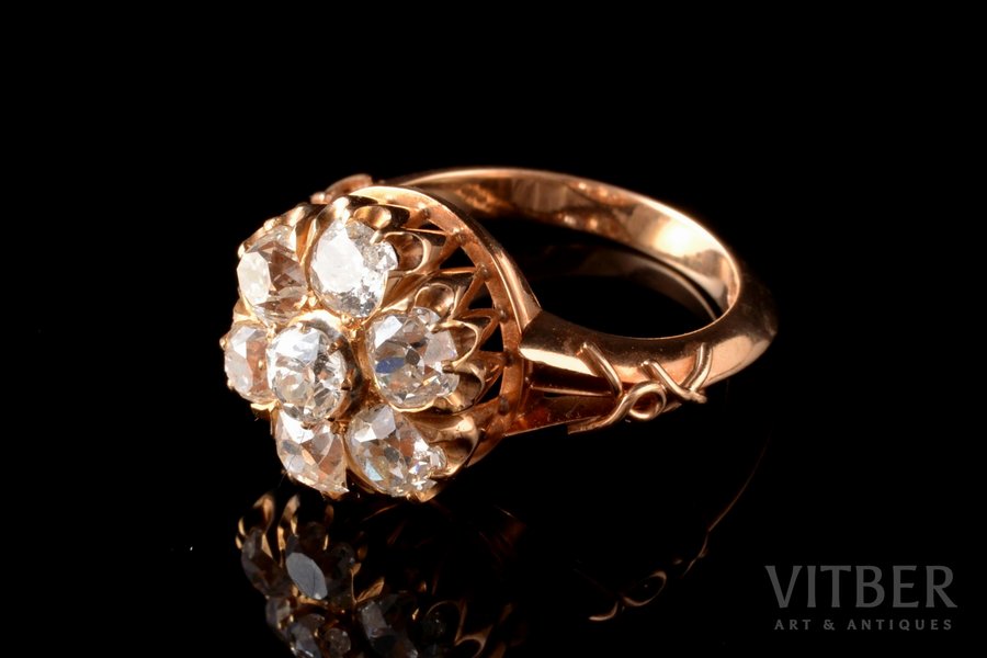 кольцо, золото, 585 проба, 4.73 г., размер кольца 15.75, бриллиант, TW 1.90 кт, 1972 г., Хельсинки, Финляндия, в приложении - сертификат (в электронном виде)