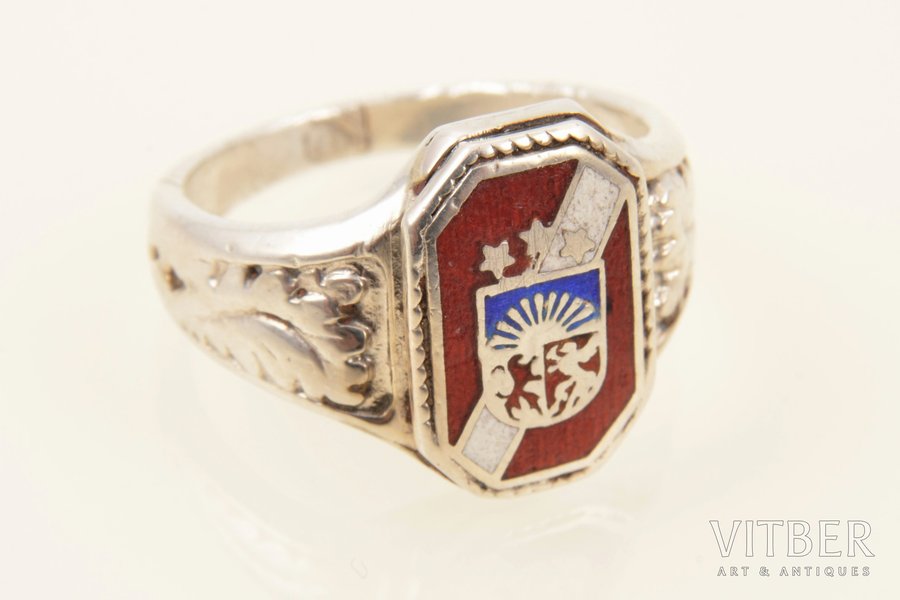 кольцо, с гербом Латвии, размер кольца 19.5 mm (60.5 u), 30-е годы 20го века, Рига, Латвия
