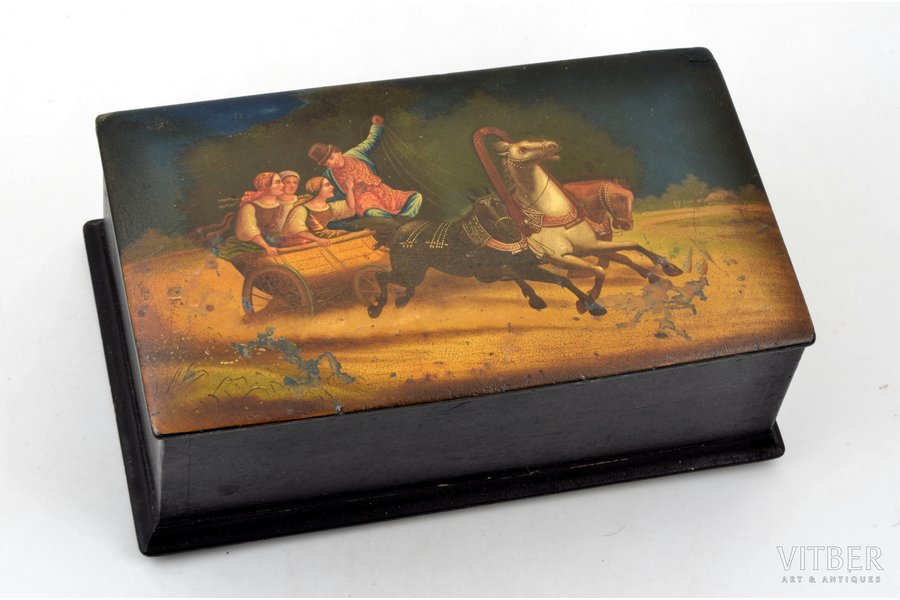 case, "Troika", painting, Russia, the beginning of the 20th cent., 25 x 15 x 9 cm