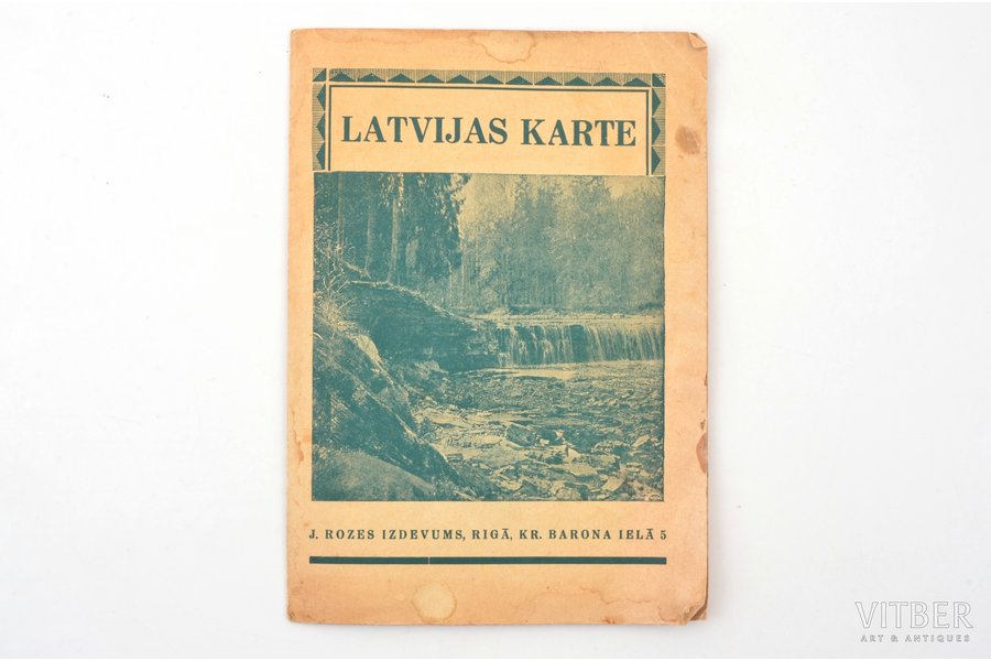 map, Latvia, 20-30ties of 20th cent., 29.4 x 46 cm, published by J. Roze