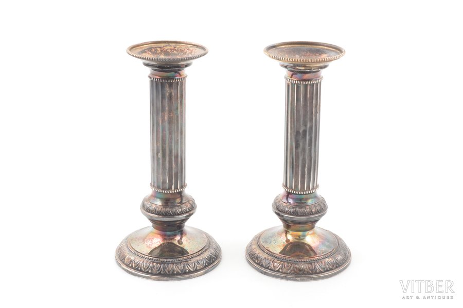 pair of candlesticks, silver, 925 standard, total weight of items (with filling material) 339.3 g, h 16 cm, beginning of 21st cent., Turku, Finland