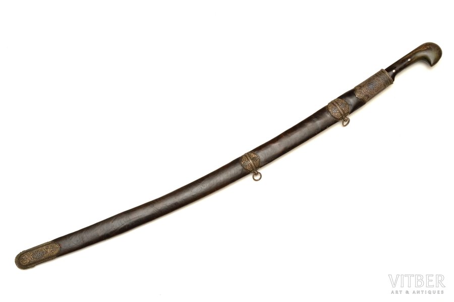 шашка Казачья, рукоятка новая, ножны - оригинальные, общая длина 90 см, длина клинка 75.8 см