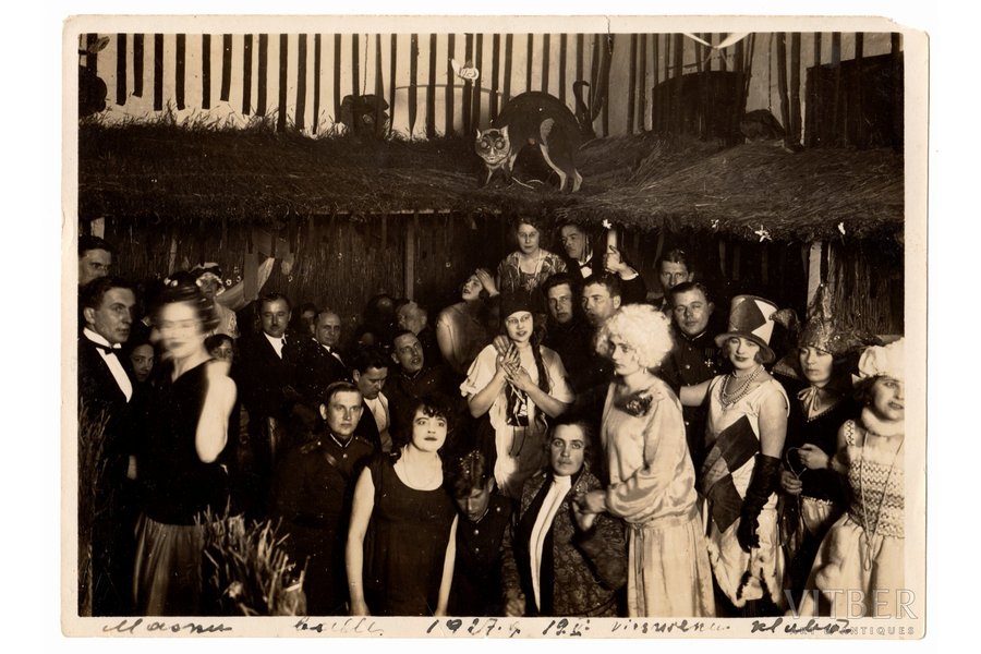 фотография, Рига, Клуб офицеров, карнавал, Латвия, 1927 г., 13 x 18 см