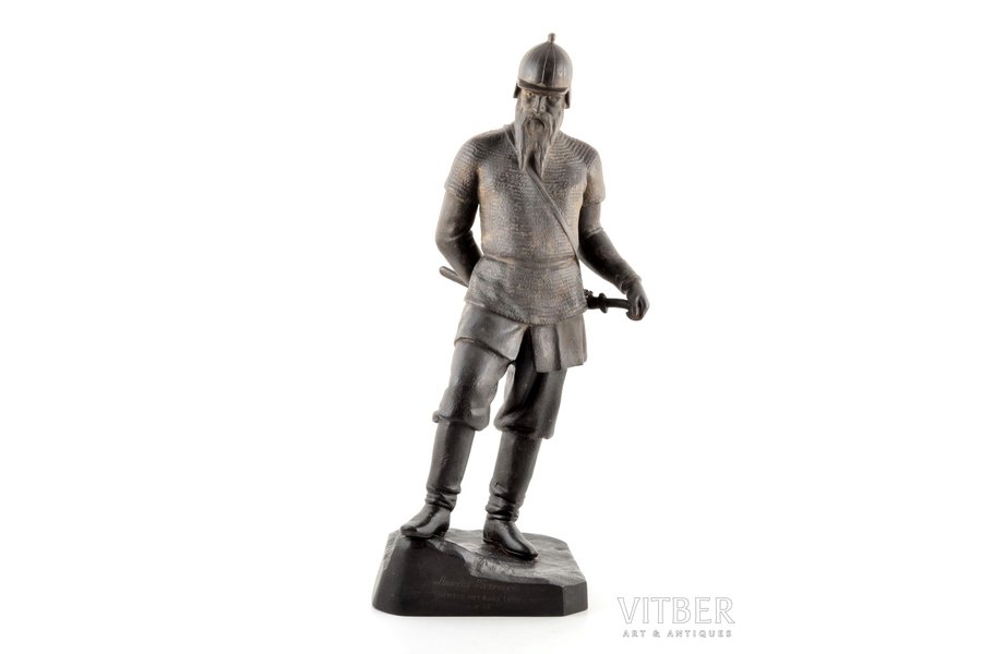 figurine, "Yermak", cast iron, h 46 cm, weight 6350 g., USSR, Kasli, the 40-50ies of 20 cent.