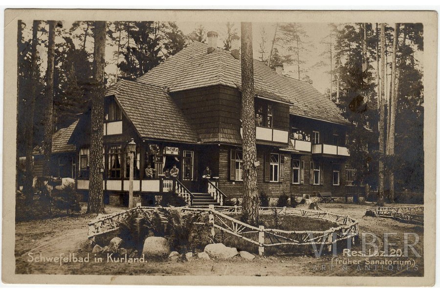 photography, Baldone (german: Schwefelbad) resort building. During the First World War, it housed a convalescent home for German officers - Genesungsheim, Latvia, Germany, beginning of 20th cent., 9 x 14 cm
