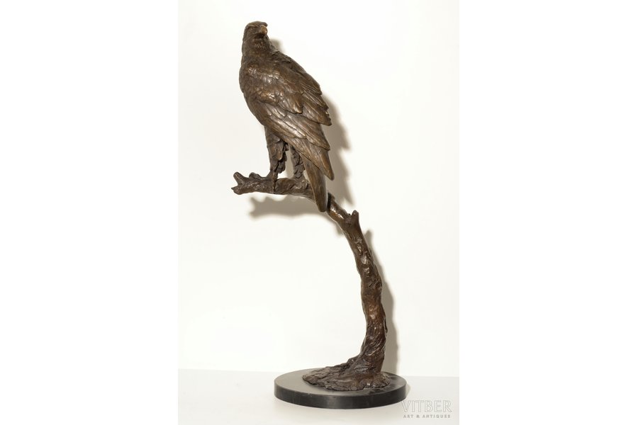 статуэтка, "Орёл на ветке", подпись Barye, бронза, мрамор, h 82 см, вес 12550 г., Франция, начало 21-го века