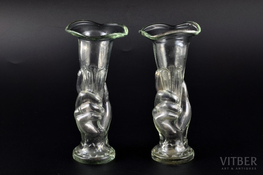 a pair of vases in the shape o...