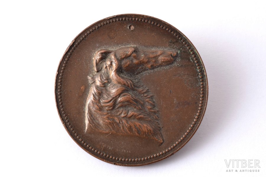 table medal, hound dog breeding society, Germany, Ø 39.5 mm