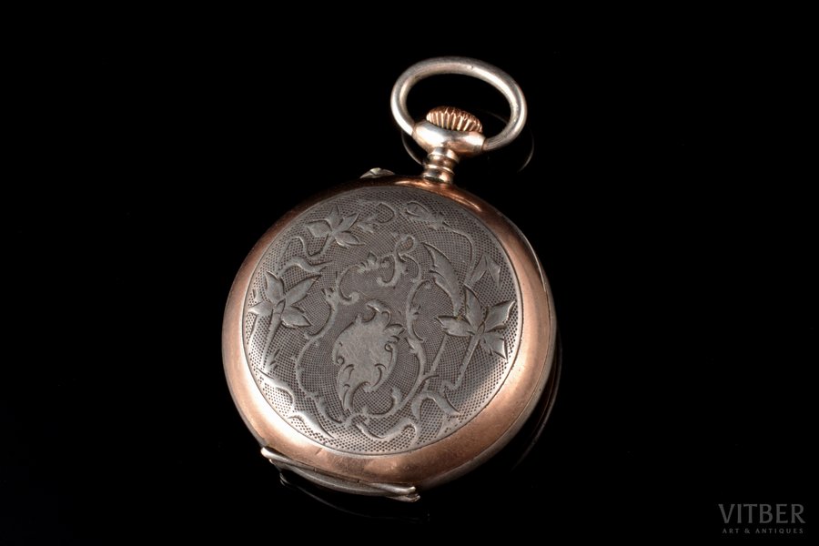 pocket watch, Switzerland, Germany, silver, 800 standart, 32.56 g, 4.3 x 3.5 cm, Ø 35 mm, mechanism in working order, glass missing