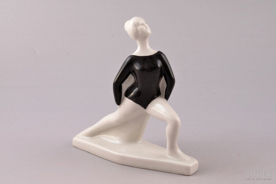 figurine, Gymnast, porcelain, Riga (Latvia), USSR, Riga porcelain factory, molder - Beatrice Karklina, the 60ies of 20th cent., h 11.6 cm, first grade