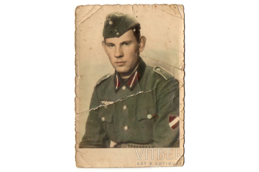 фотография, 3-й Рейх, Полицейский батальон, Латвия, 20-30е годы 20-го века, 12.5 x 8.3 см
