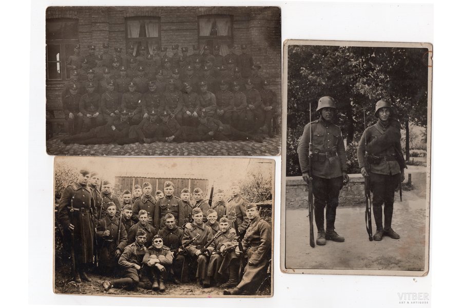 фотография, 3 шт., Латвийская армия, Латвия, 20-30е годы 20-го века, 14х9. 13.4х8.3 см