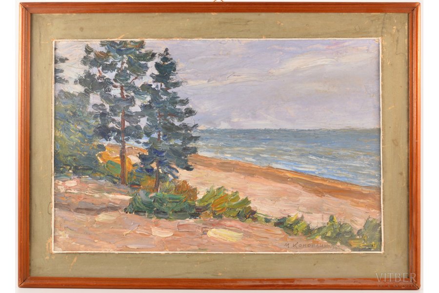 Konopļins Mihails (1922-2000), "Pie jūras", 1965 g., kartons, eļļa, 19 x 29.5 cm