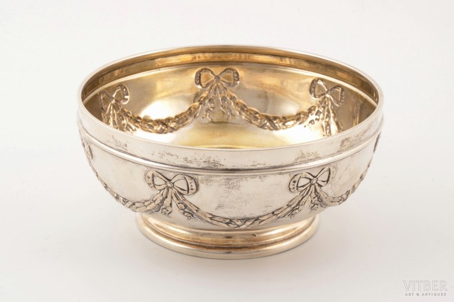 candy-bowl, silver, 830 standard, 146.6 g, Ø 12.8 / 5.9 cm, C. G. Hallberg, 1914, Stockholm, Sweden