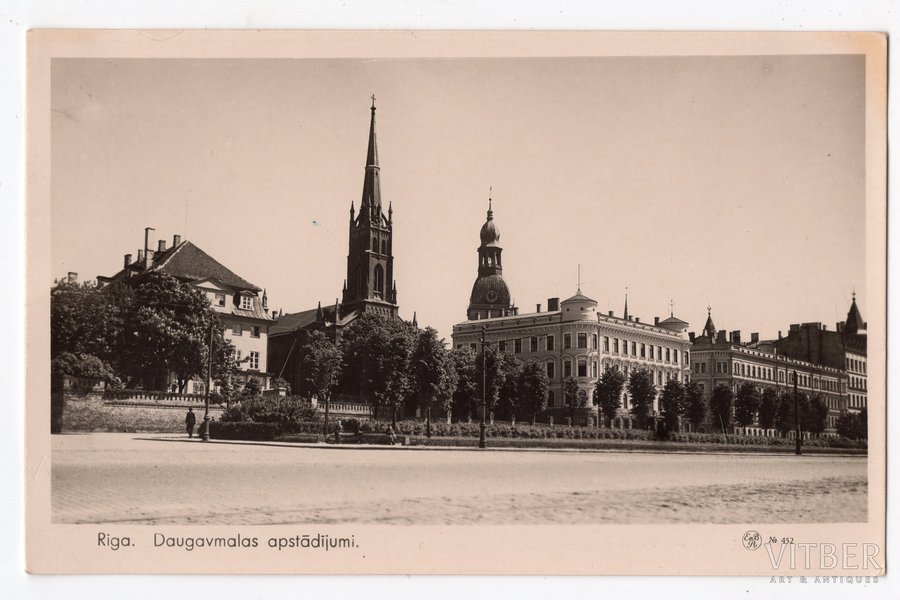 фотография, Рига, набережная Даугавы, Латвия, 20-30е годы 20-го века, 13.6х8.6 см