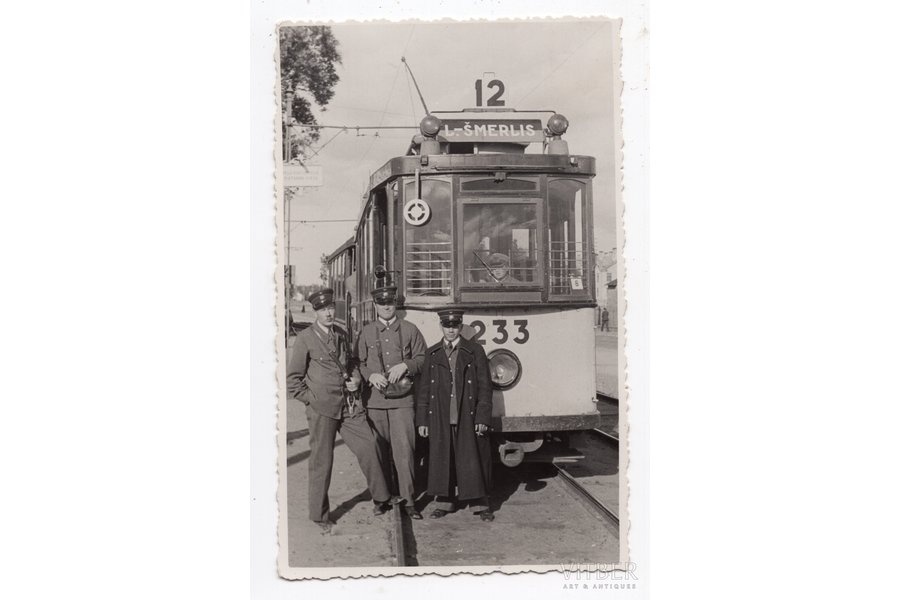 фотография, Рига, трамвай, Латвия, 20-30е годы 20-го века, 13.4х8.4 см