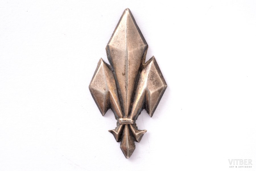 badge, Scout's lily, Latvia, 20-30ies of 20th cent., 38 x 20 mm, 2.07 g