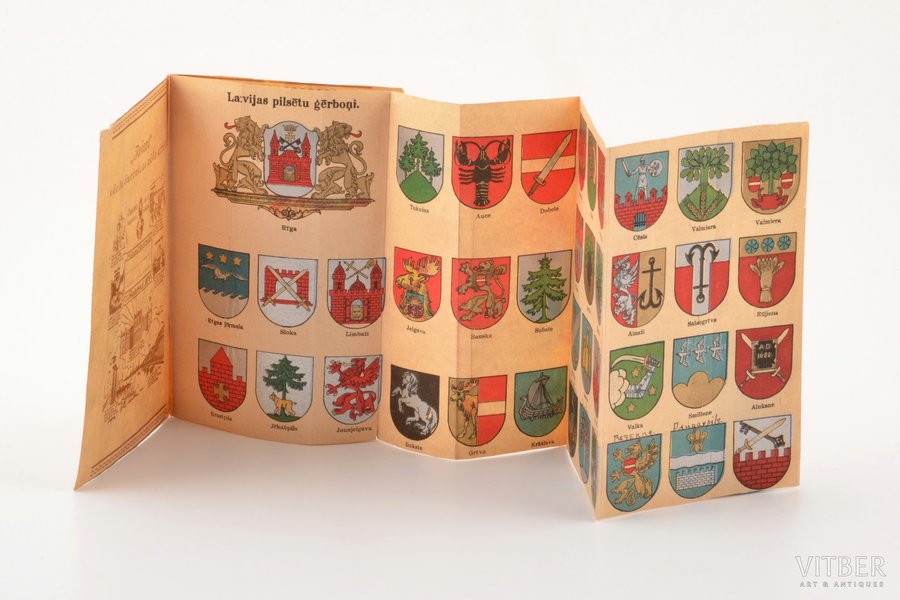 booklet, coats of arms of Latvian cities, Latvia, 1926, 13.2 x 8.9 cm
