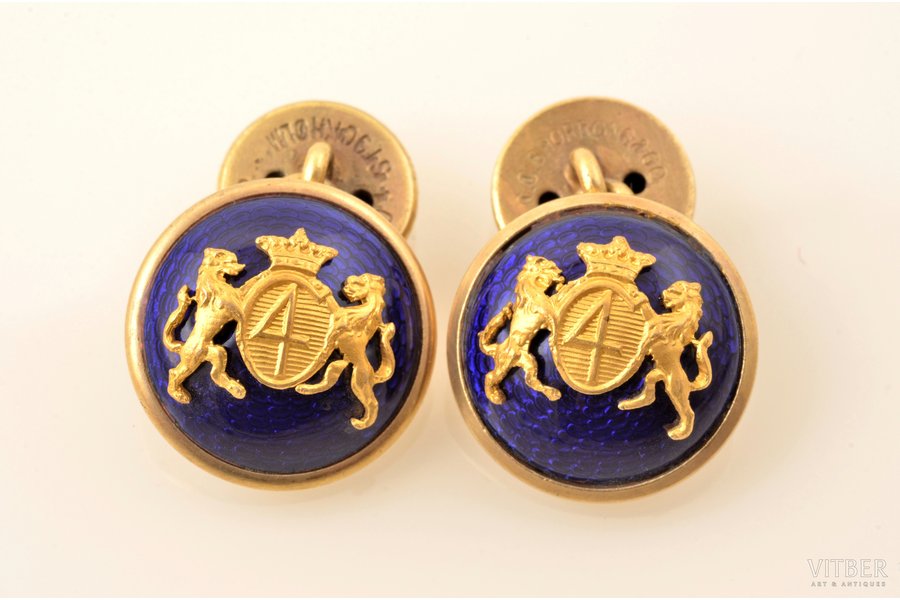 cufflinks, metal, enamel, 22.20 g., the item's dimensions Ø 2.2 cm, the 2nd half of the 20th cent., C.C. Sporrong & Co, Stockholm, Sweden