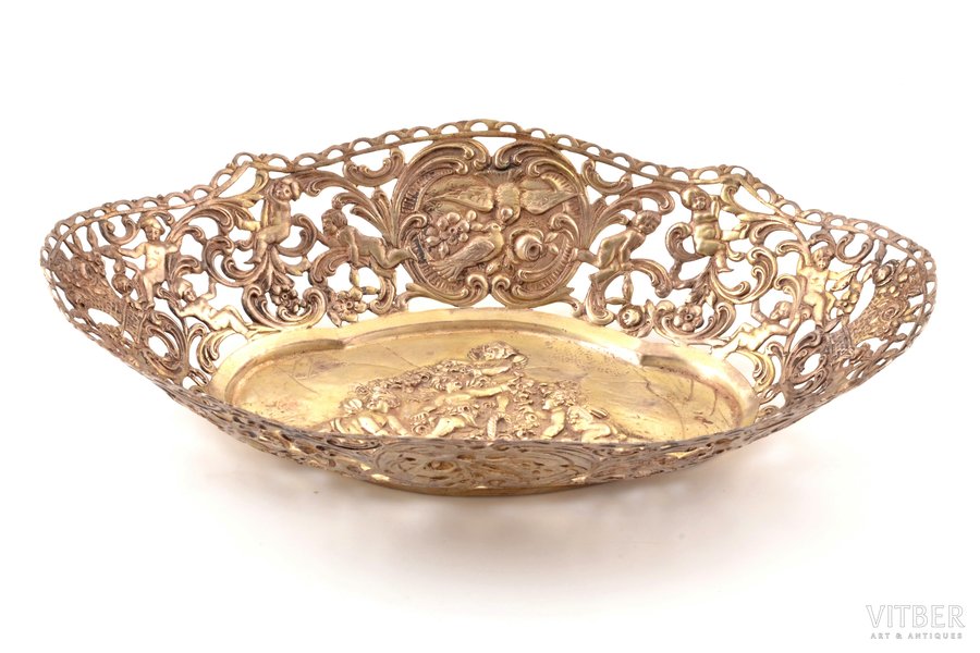 biscuit tray, silver, 830 standard, 274 g, silver stamping, 25.8 x 17.2 / h 5.4 cm, 1937, Helsinki, Finland