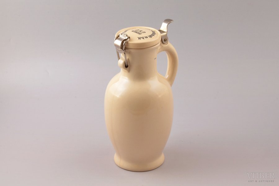 alus pudele, marķējums "Kannenbier Versand Gesellschaft DRP № 88333", tilpums 1 L, keramika, Villeroy & Boch, Vācija, h 22.5 cm