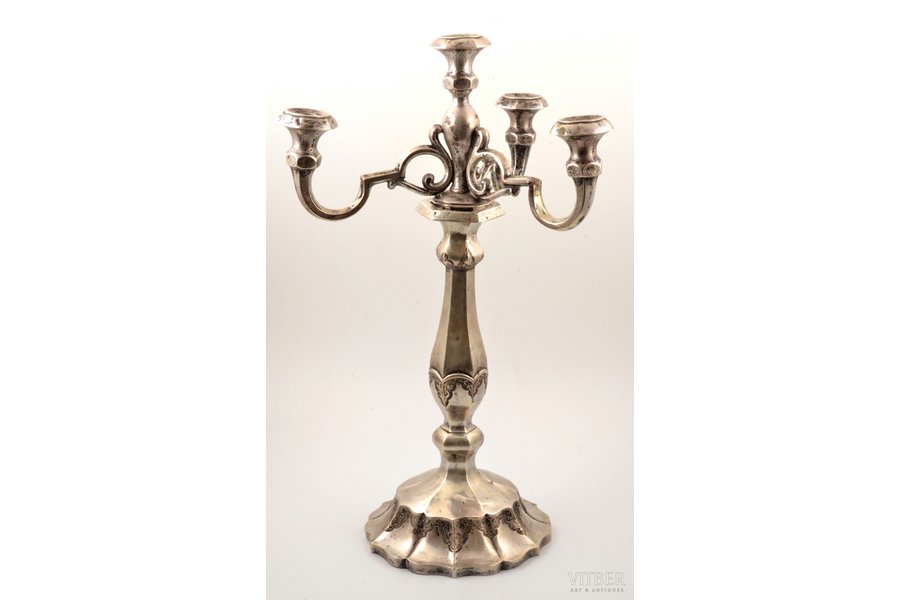 candelabrum, silver, 800, 13 lot standard, 998 g, h 53 cm, 1864, Vienna, Austro-Hungary