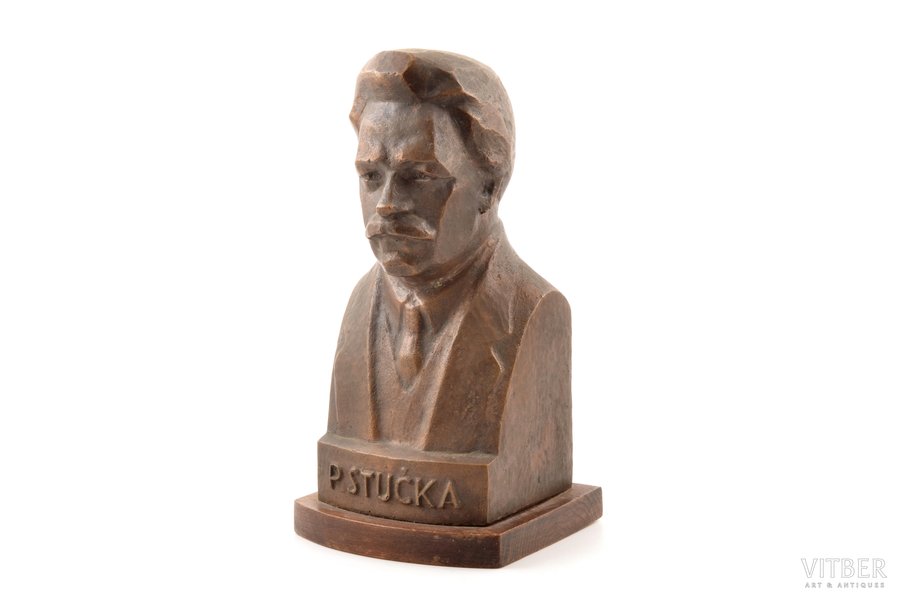 krūšutēls, Pēteris Stučka, bronza, h 26.2 cm, svars 5400 g., Latvija, PSRS, 20. gs.