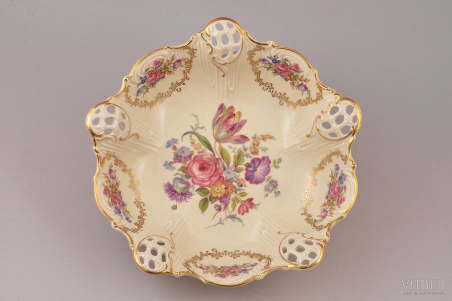 augļu trauks, Moliere, porcelāns, Rosenthal, Vācija, 1901-1933 g., Ø 22.8 cm, h 8.3 cm