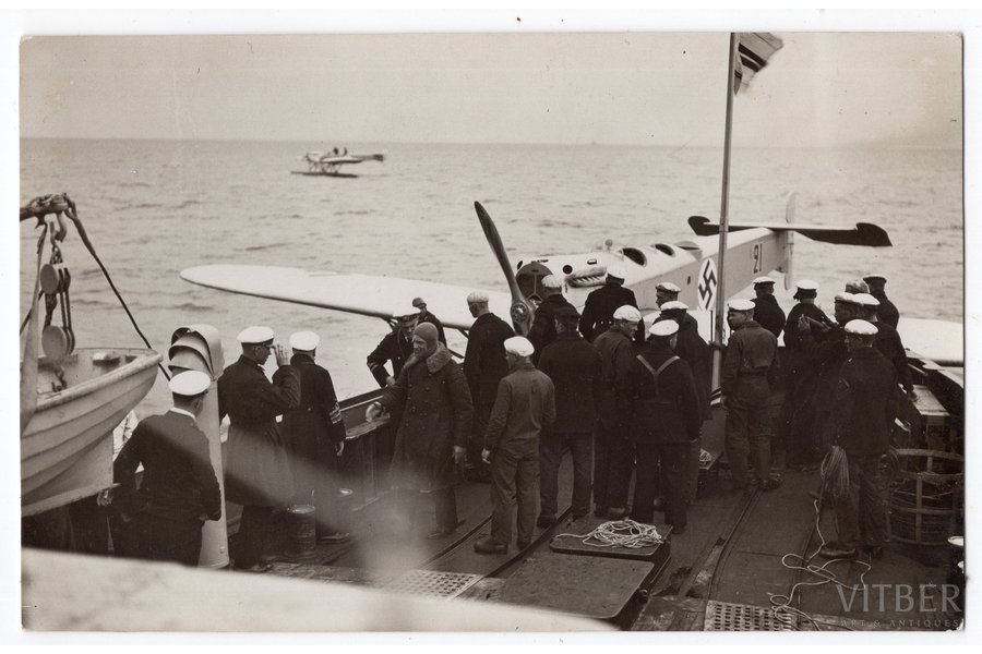 photography, Latvian Army, Naval Aviation Division, flagship "Virsaitis", Latvian Navy, Latvia, 20-30ties of 20th cent., 13.8х8.8 cm